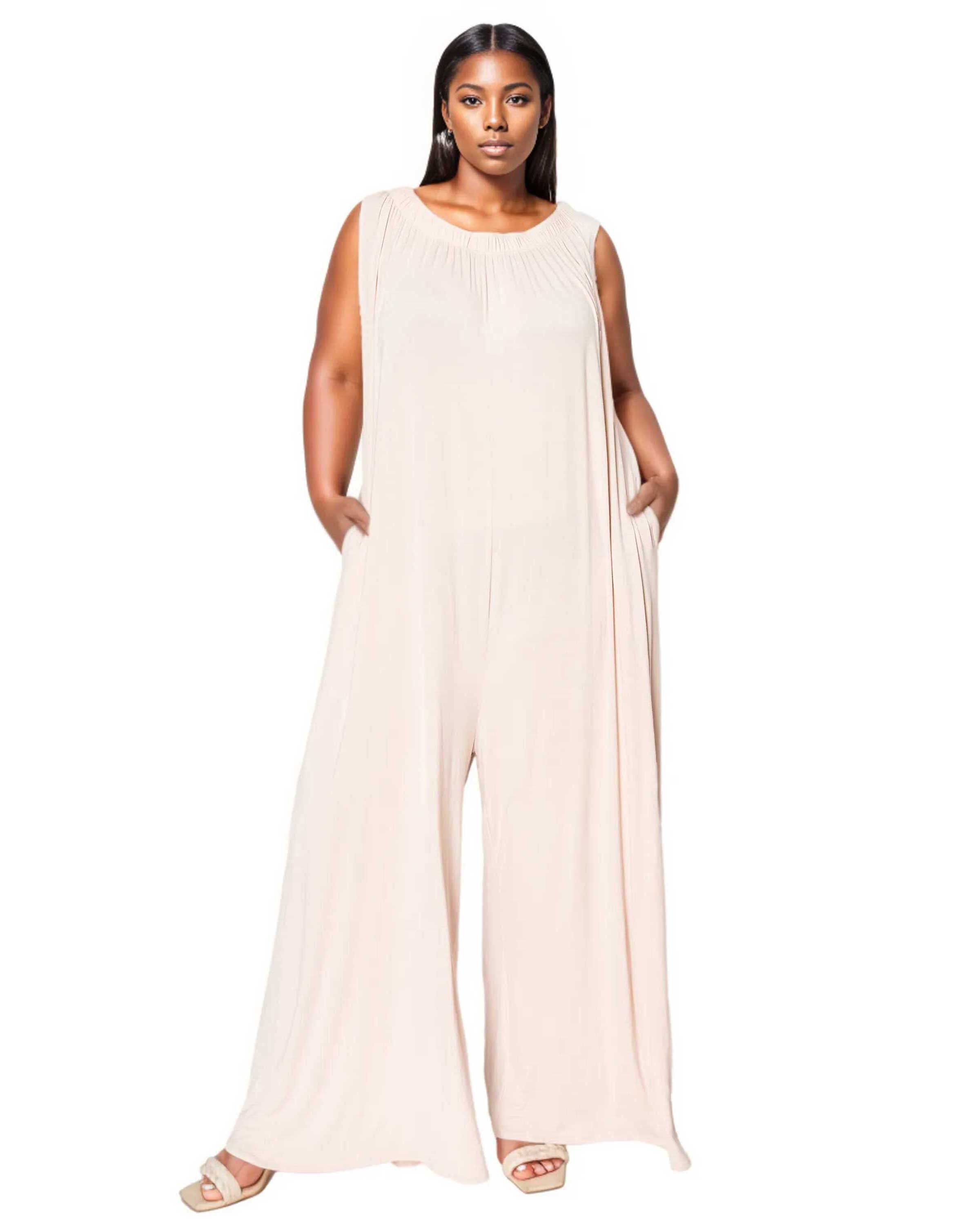 Olson Wide Leg Pocket Jumpsuit, Nude / Beige, hi-res image number 0