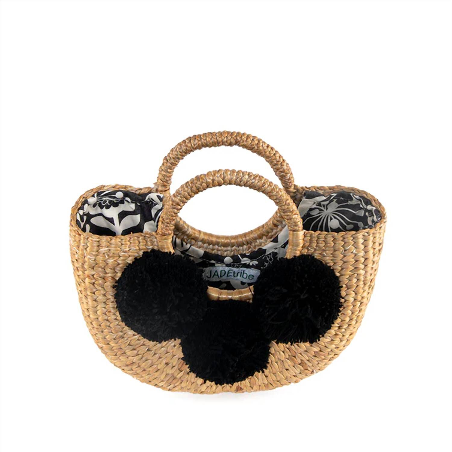 Sabai Basket Mini 3 Pom, Natural  Black / Beige, hi-res image number 0