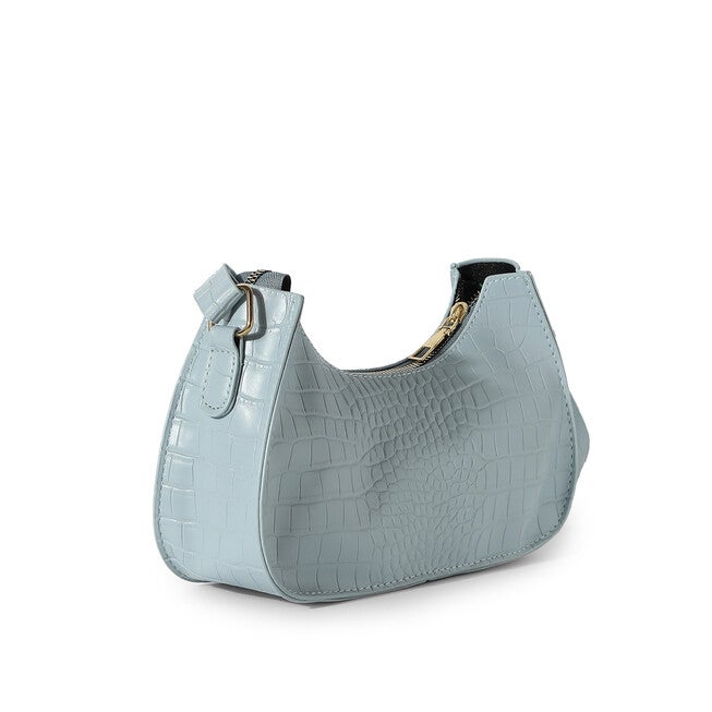 Haute Sauce Women's Croc Shoulder Bag, Light Blue / Light Blue, alternate image number null