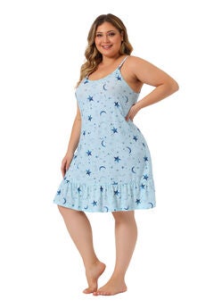 Chemise Printed Strap Nightwear Lingerie