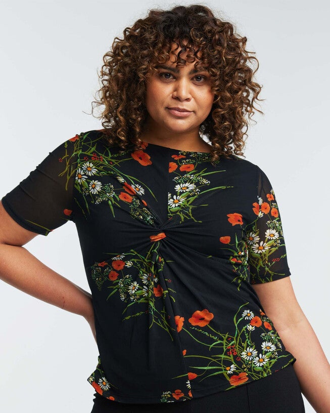 Bouquet Top, Print / Black, alternate image number 4