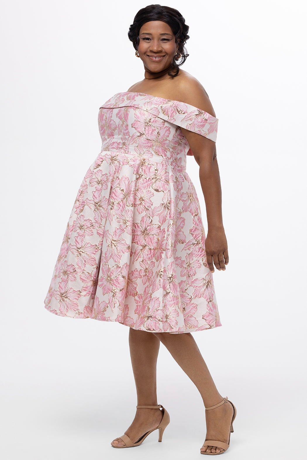READY TO BLOOM PARTY DRESS, Pink Floral / Pink, alternate image number 1