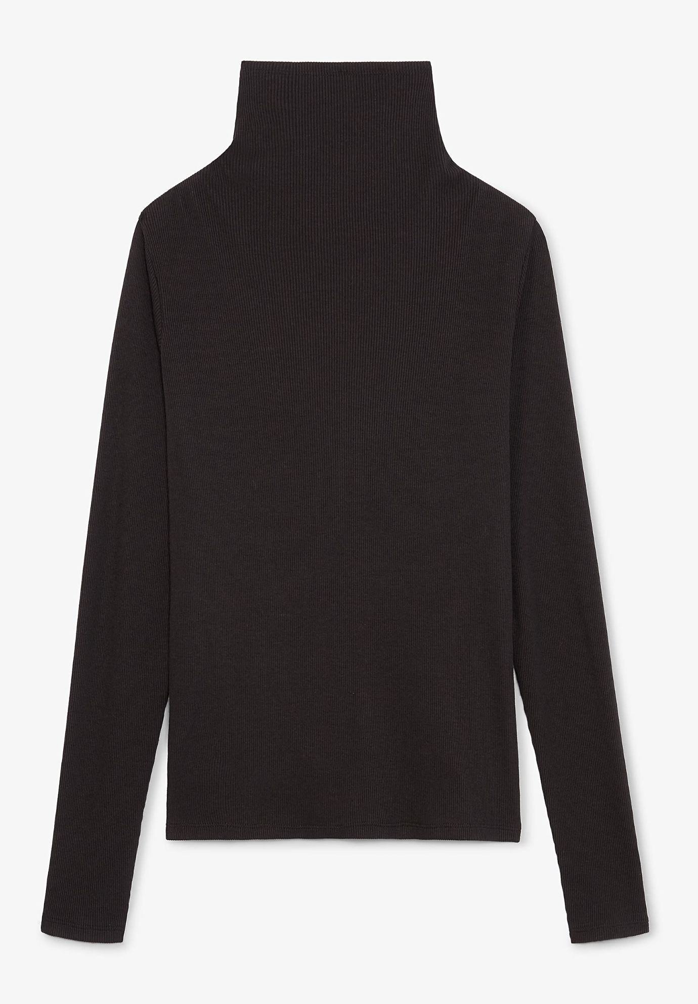 Axam Layering Turtleneck - Ribbed Pima Cotton, Black / Black, alternate image number 6