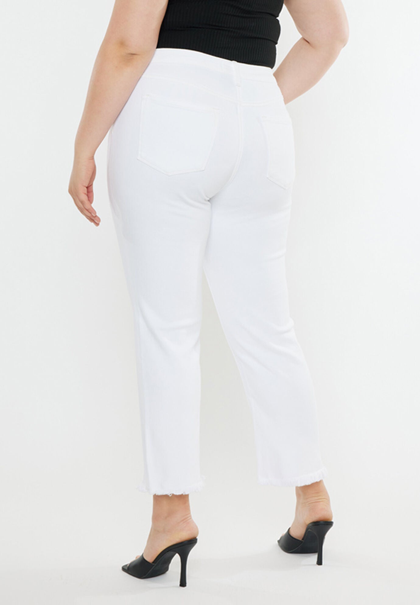 Rita High Rise Slim Straight (Plus Size), White / White, alternate image number 5