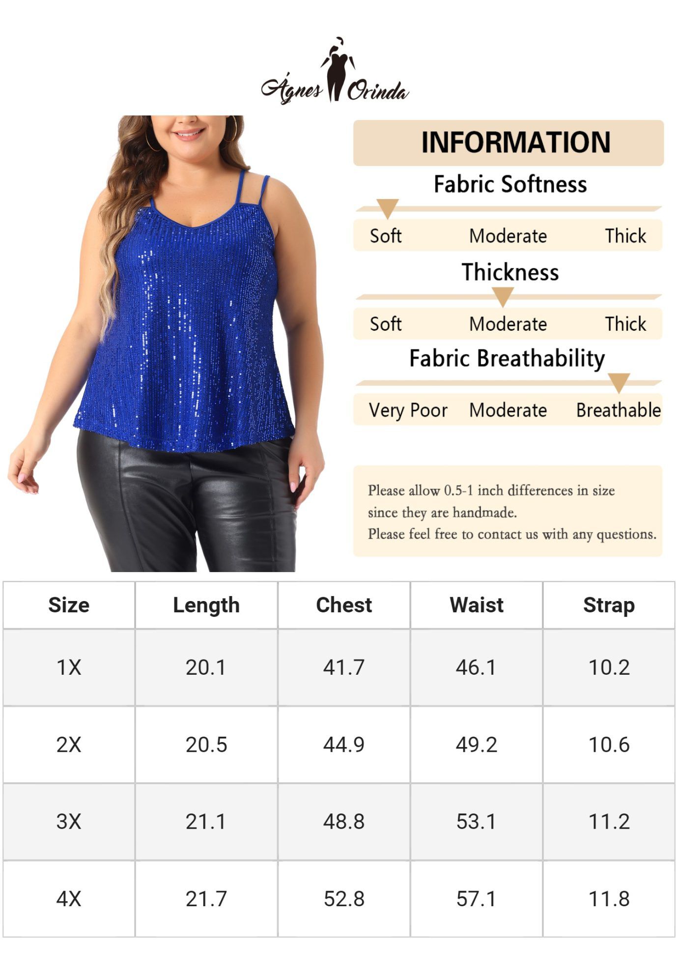 Metallic Spaghetti Strap Cami Party Tank Sequin Top, Royal Blue / Royal Blue, alternate image number 4