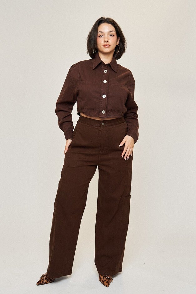 Tara Cotton Tencel Cargo Pant, Espresso / Brown, hi-res image number null