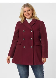 NOTCHED LAPEL DOUBLE BREASTED COAT