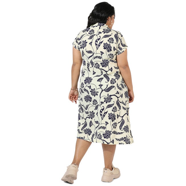 Floral Printed Shirt Style Dress, , alternate image number null