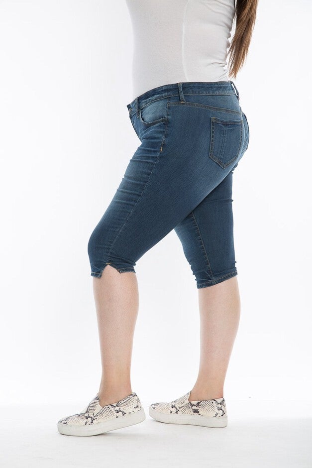 Slink Jeans Womens Denim Crop, Tenley / Medium Wash, alternate image number null