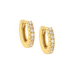 CZ Mini Huggie Earring Gold 10 MM