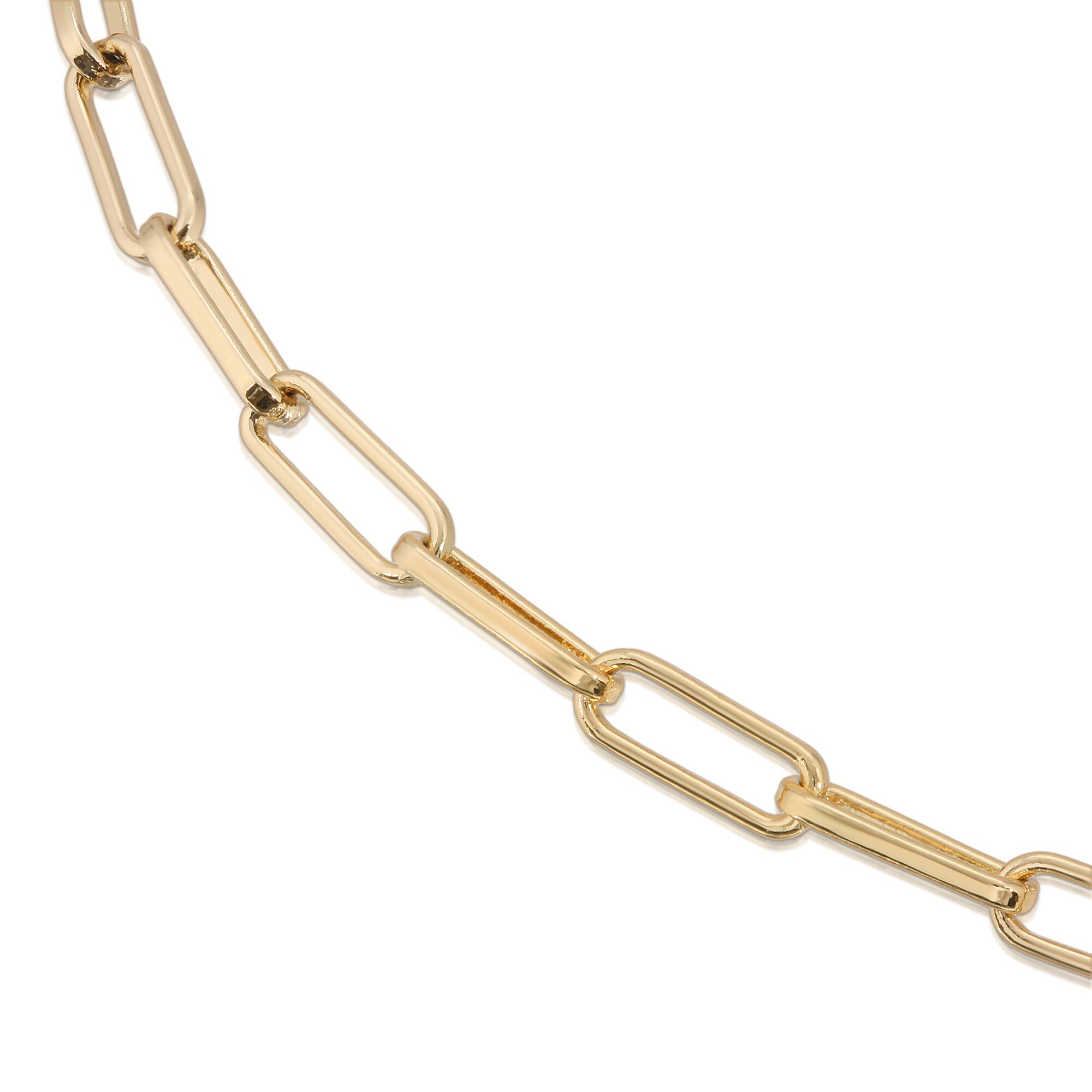 Elongated Link Chain Bracelet 14 inches Gold, , alternate image number 3