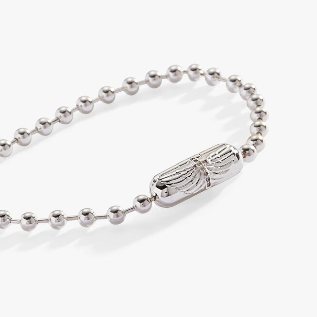 Wings with Cross Barrel Closure Bracelet, Silver / Silver, hi-res image number 0