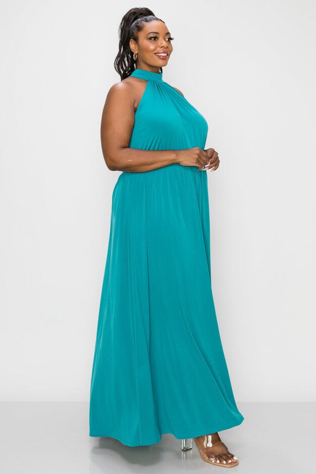 MICHELLE HALTER MAXI DRESS, , alternate image number null