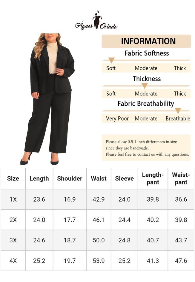 TWO PIECE BLAZER JACKET AND PANTS SUIT SET, Black / Black, alternate image number 2