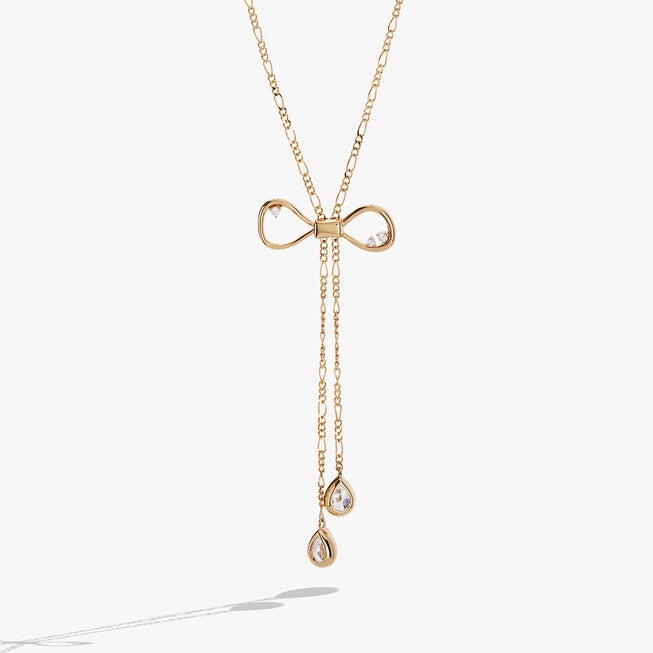 Coquette Bow Necklace, Gold / Gold, hi-res image number 0