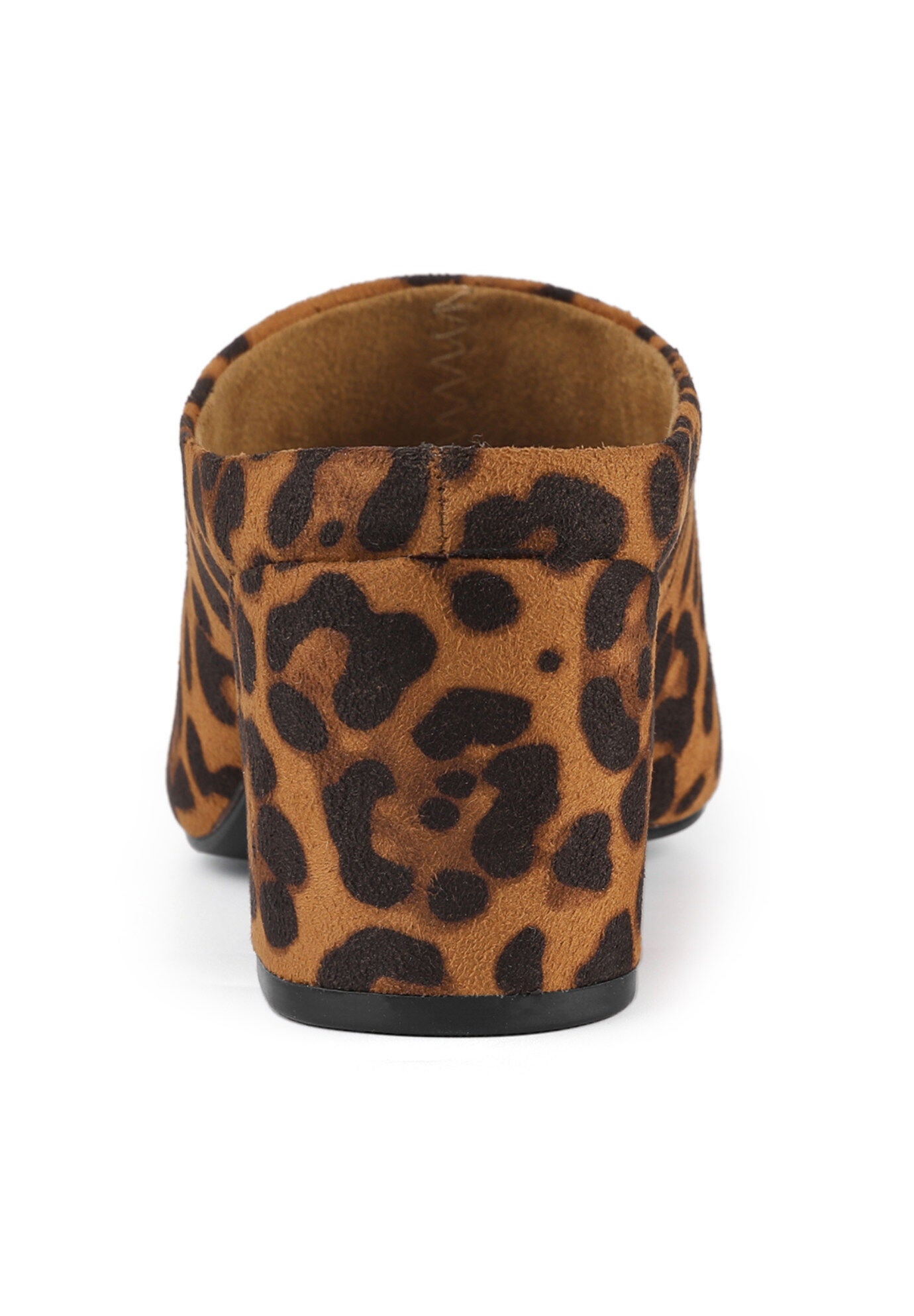 Pointed Toe Slip On Block Heel Slide Mules, Leopard / Brown, alternate image number 1