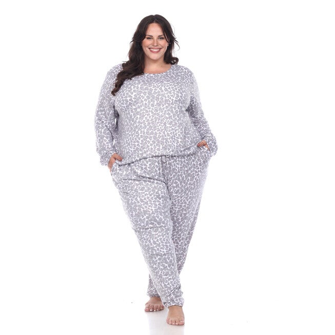 2 Piece Leopard Lounge Set, Grey Leopard / Cool Gray, alternate image number 4