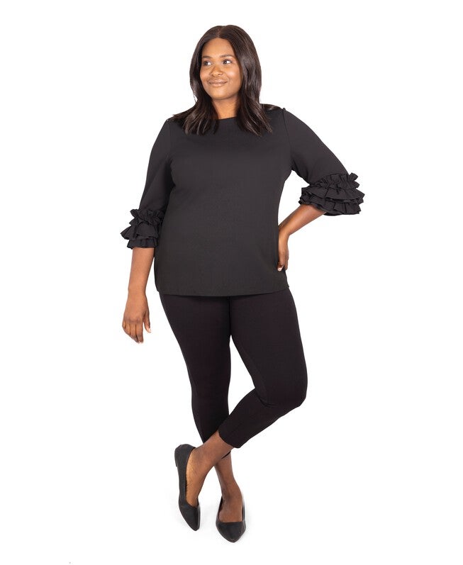 Ruffle Sleeve Top, , alternate image number null
