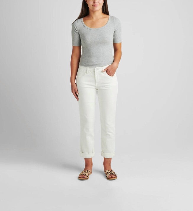 CARTER GIRLFRIEND MID RISE JEAN IN WHITE, White / White, hi-res image number null