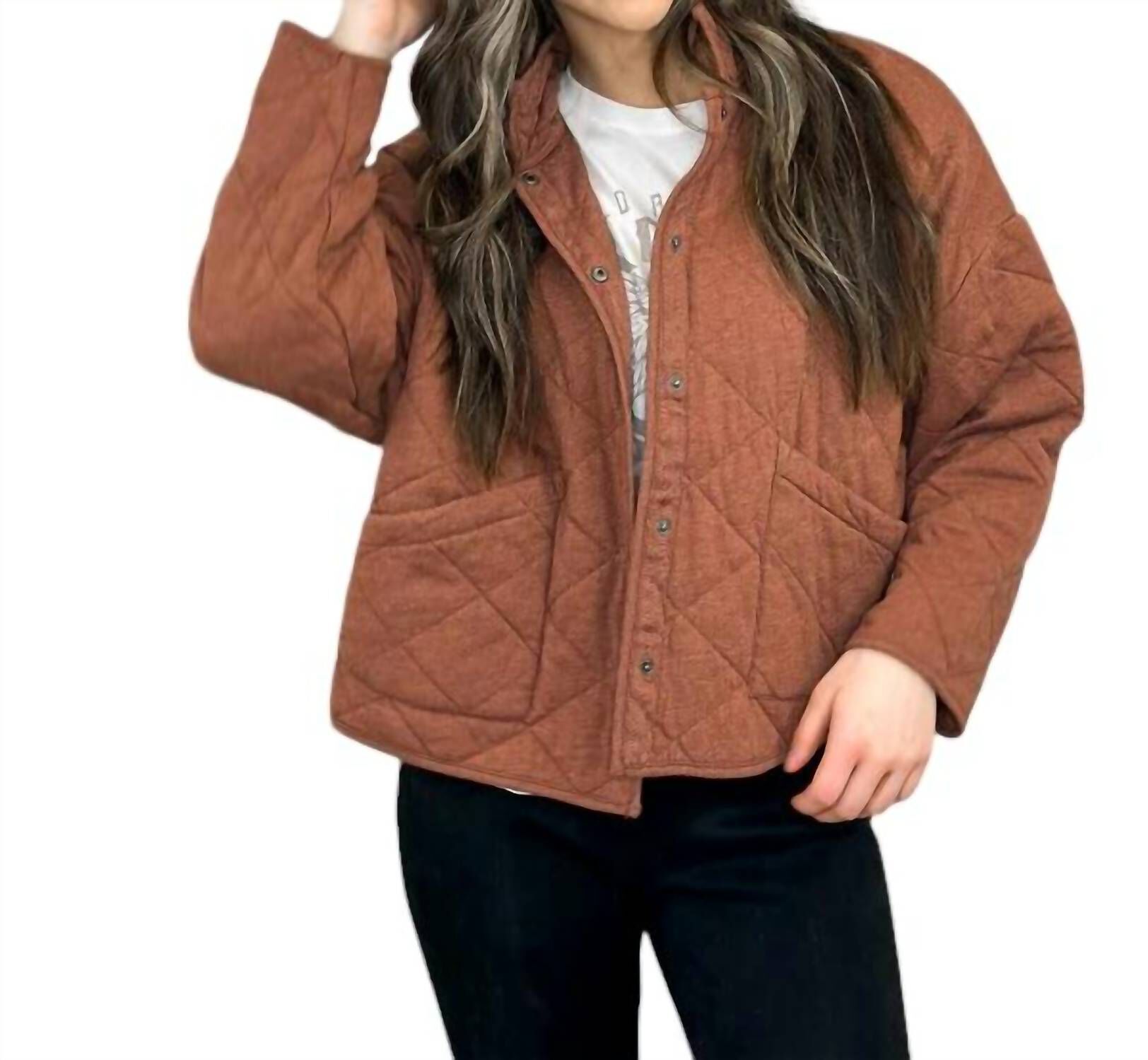 MAYA QUILTED JACKET, Whiskey / Brown, hi-res image number 0