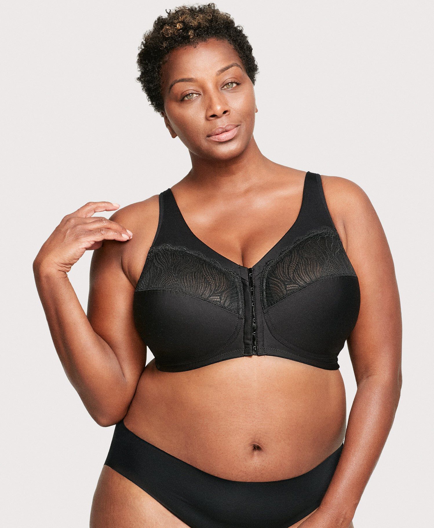 MagicLift Natural Shape Front-Closure Bra, Black / Black, hi-res image number 0