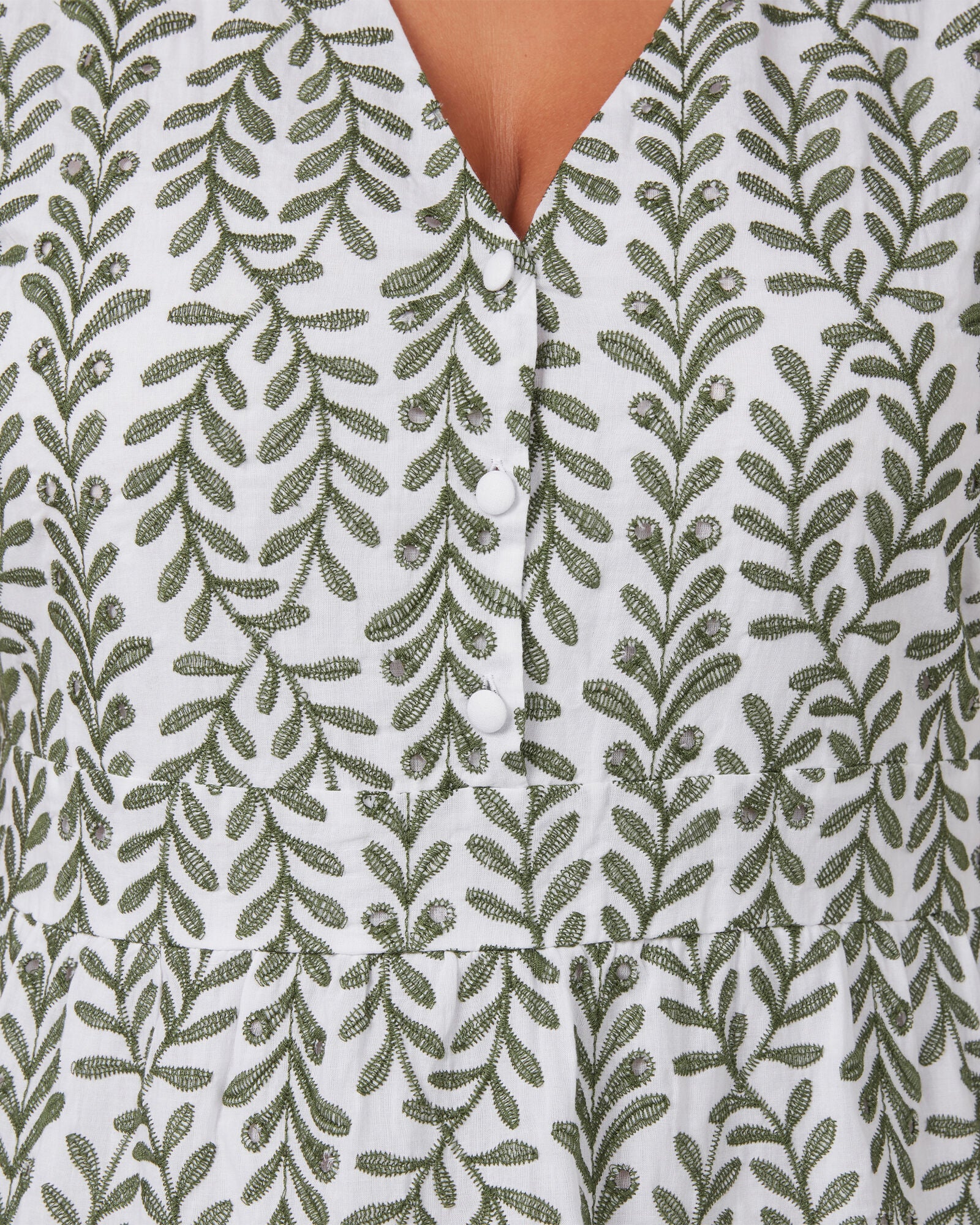 La Croisette Cotton Mini Dress, GreenMilk / Light Green, alternate image number 2