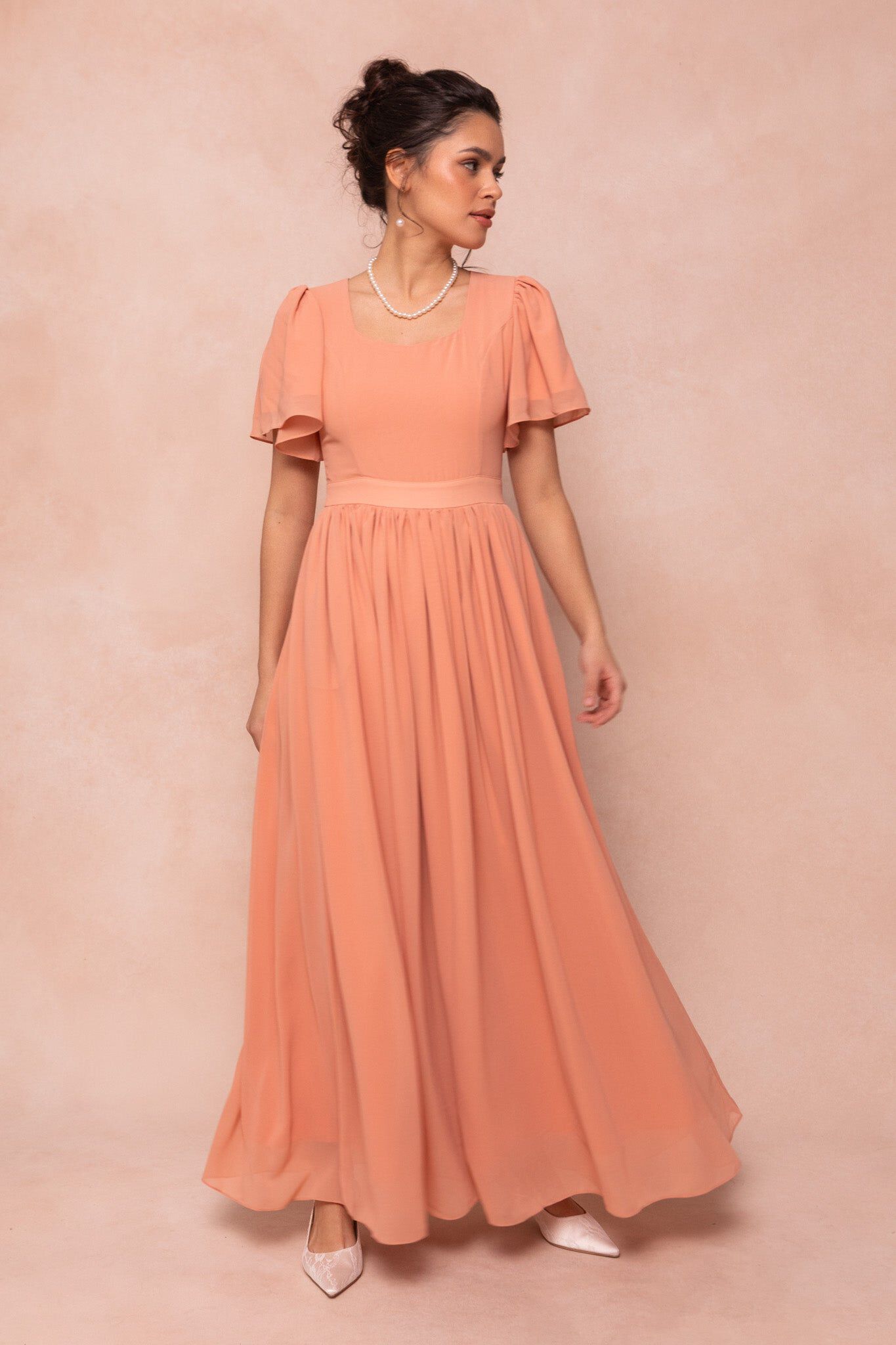 Abbie Dress, Apricot Crush / Peach, alternate image number 1