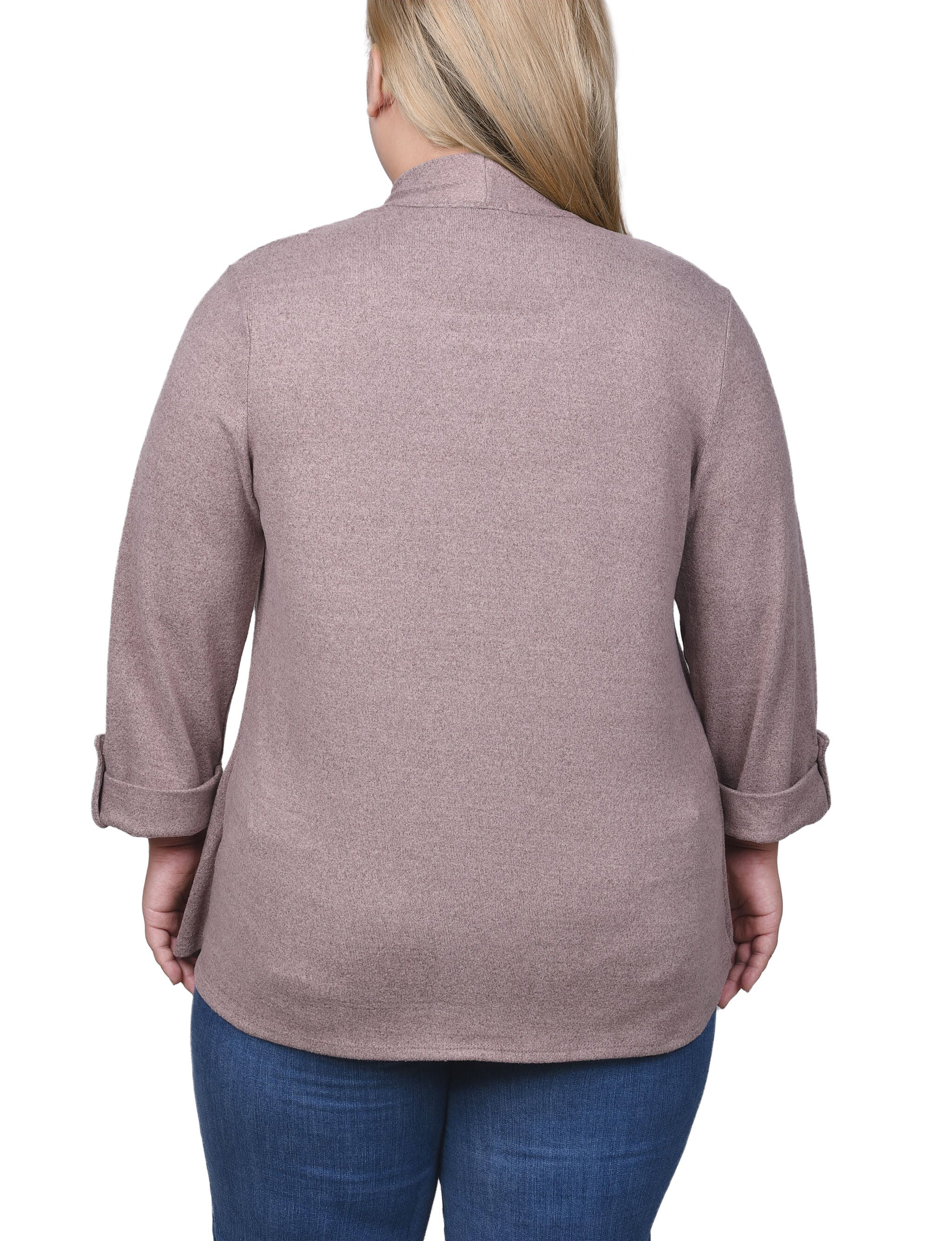 3/4 Sleeve Two In One Top, Peppercorn, alternate image number 1