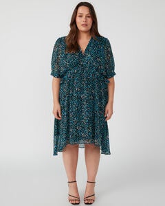 Plus Size Blue Flower Dress