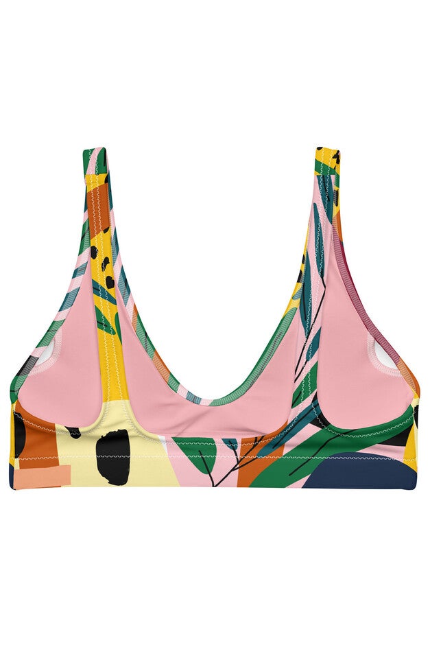 Abstract Botanical Recycled Bikini Top, , alternate image number 2