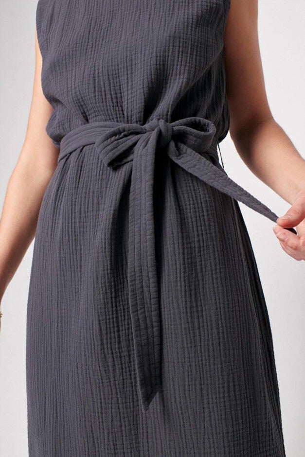 DREAM COTTON COSTA DRESS IN WASHED BLACK, Washed Black / Black, alternate image number null