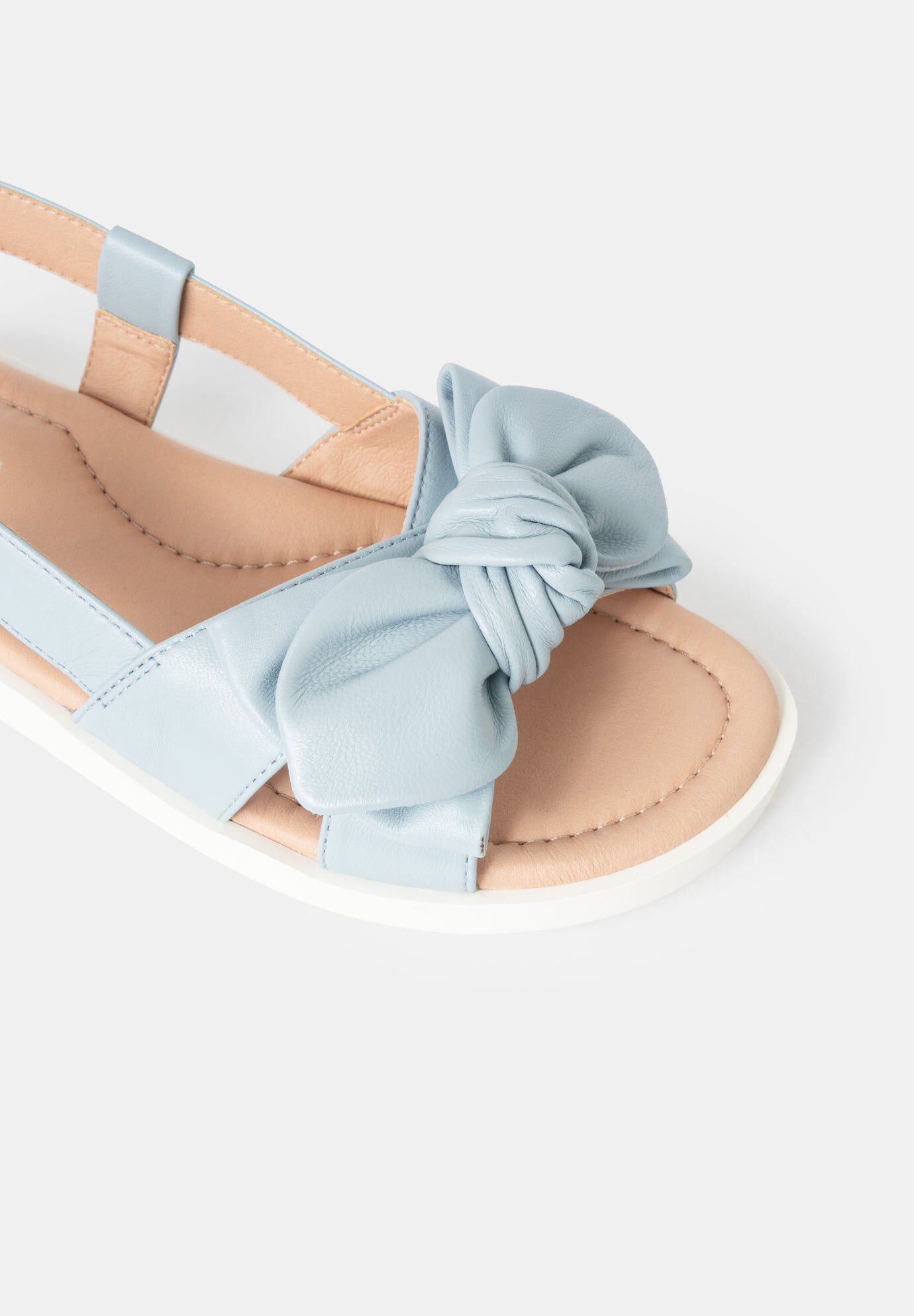 Palma Bow Mini-Wedge Slides, Sky Blue / Light Blue, alternate image number 1