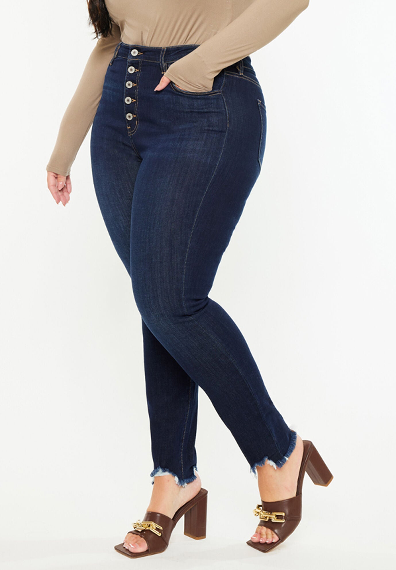 Martha High Rise Super Skinny (Plus Size), Dark Wash / Dark Wash, alternate image number 2