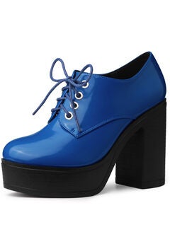 PLATFORM LACE UP CHUNKY HEEL BOOTIES