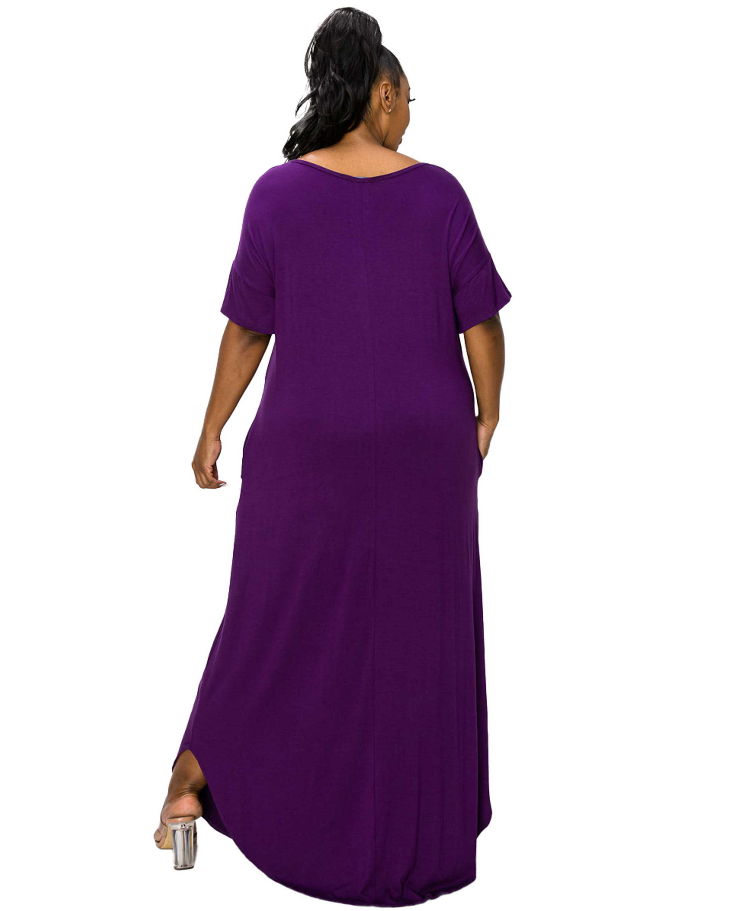 Scarlett Pocket Maxi Dress, Eggplant / Purple, alternate image number 2