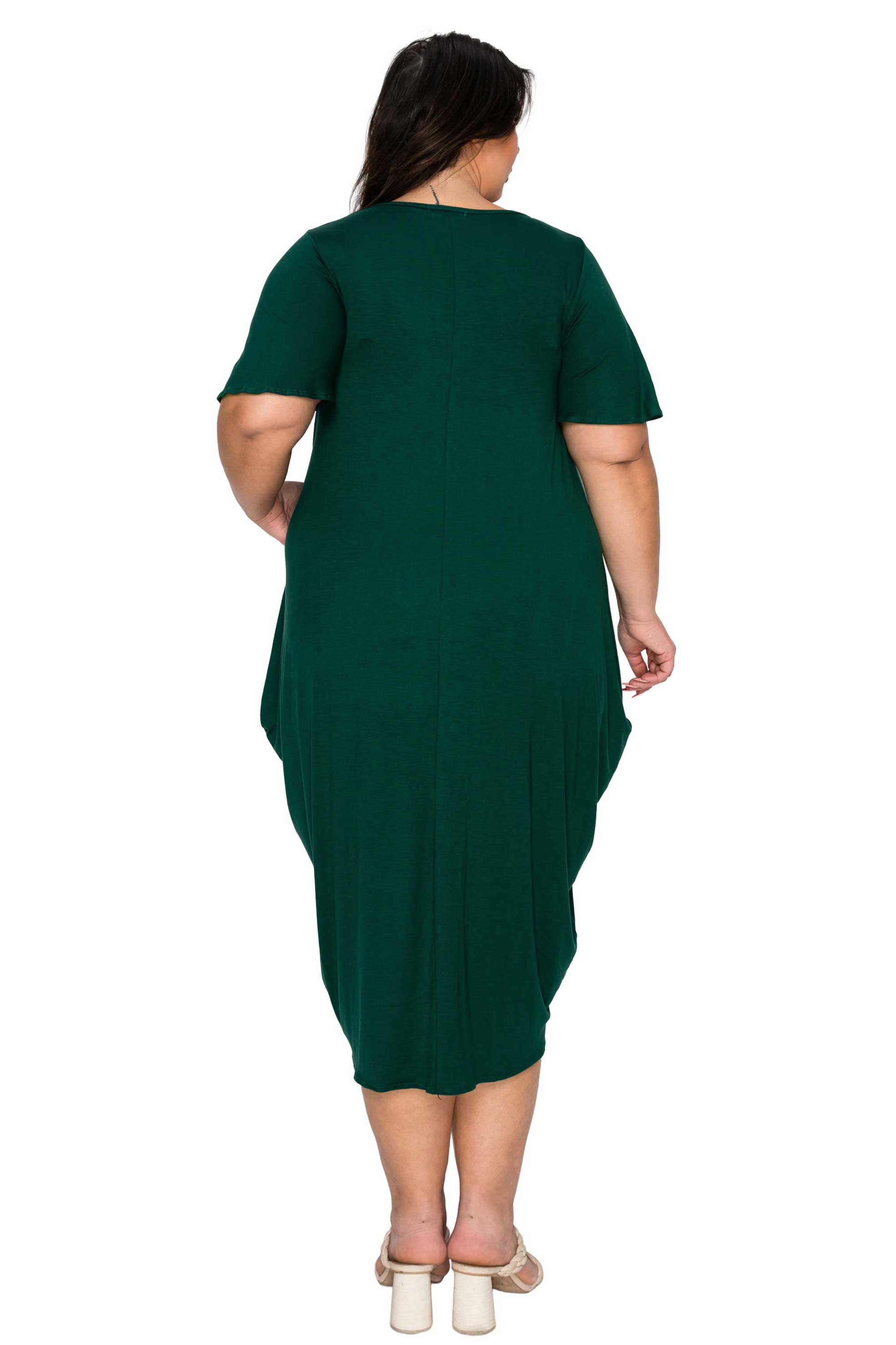 Liz Flutter Sleeve Pocket Dress, Green Hunter / Hunter Green, alternate image number 2