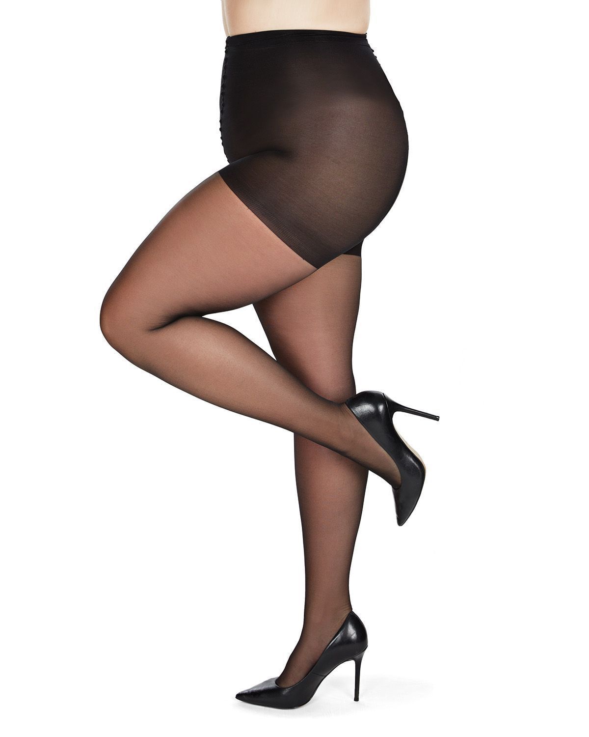 Crystal Sheer Control Top Pantyhose, Black / Black, hi-res image number 0