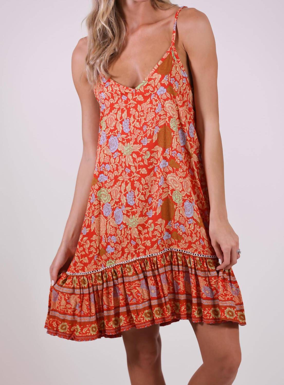 DAY TRIPPER MINI SLIP DRESS IN ORANGE CRUSH, Orange Crush / Orange, hi-res image number 0