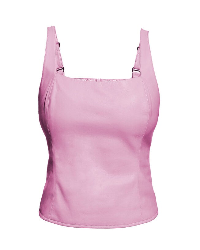 Clementine Recycled Leather Top, , alternate image number null