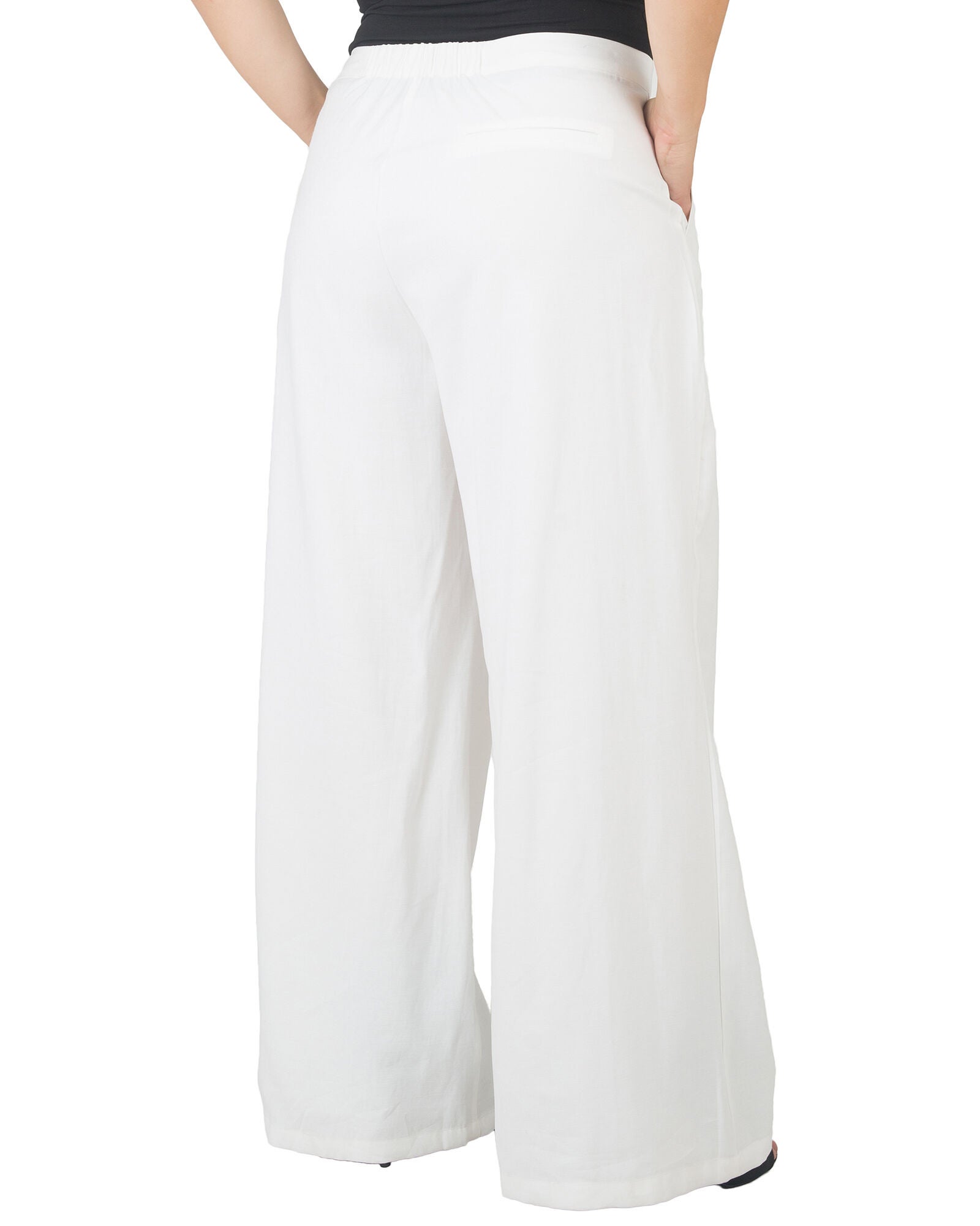 Brooklyn High Waist Wide Leg Pants, Off White / White, alternate image number 2