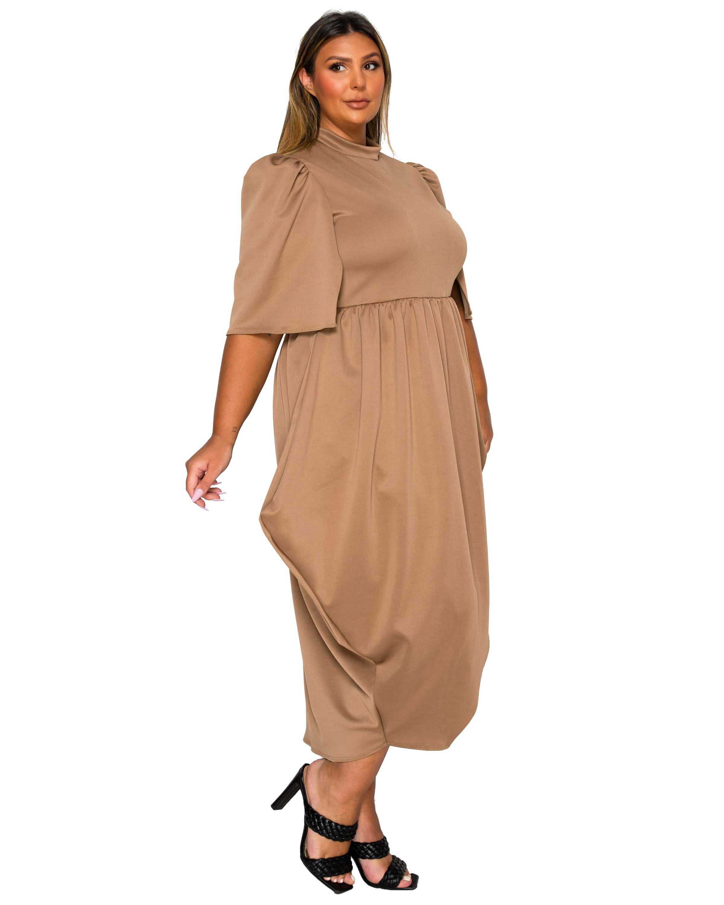 Aesira Tulip Hem Pocket Dress, Mocha / Mocha, alternate image number 1