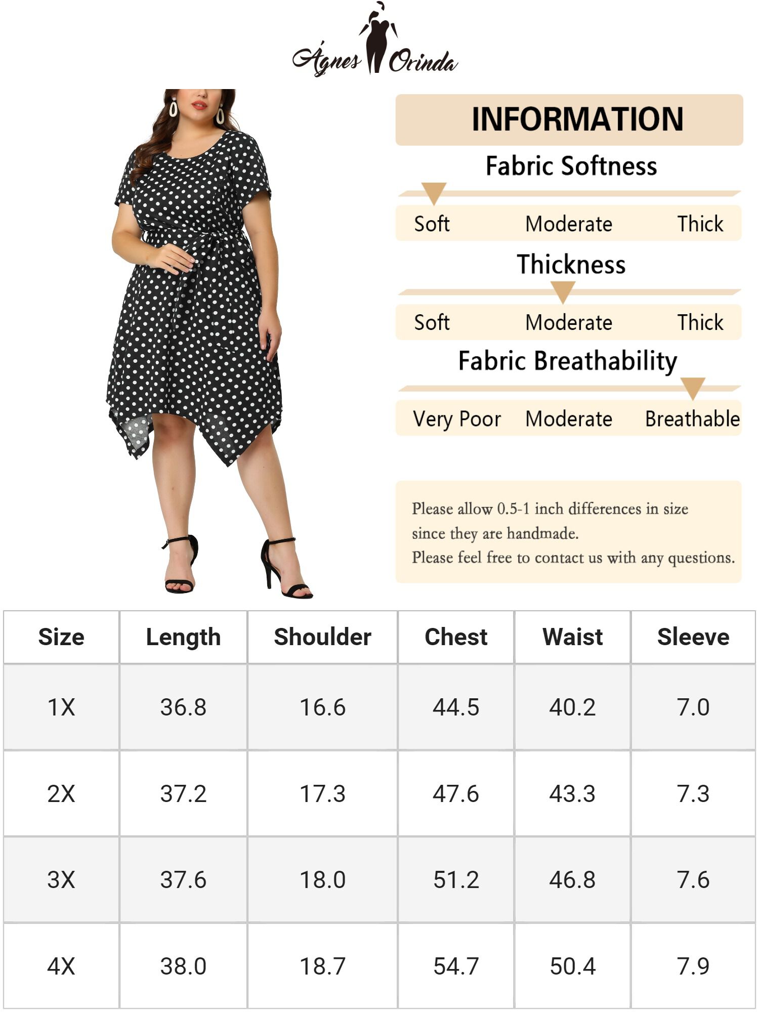 Printed Retro High Low Short Sleeves Dress, Black / Black, alternate image number 4