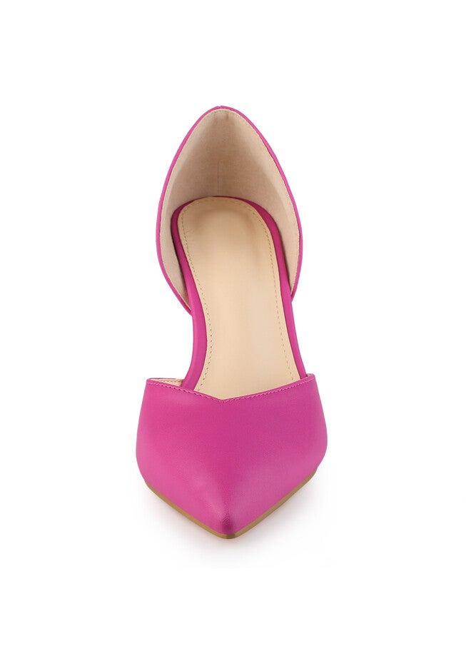Pointed Toe Slip on Stiletto High Heel Dress Pump, Hot Pink / Pink, alternate image number 1