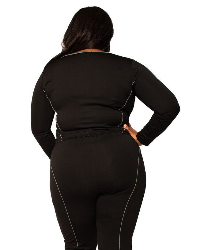 Coco Square Zip Moto Top, BLACK / Black, alternate image number 1