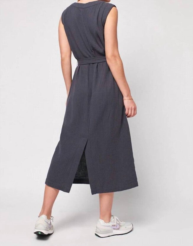 DREAM COTTON COSTA DRESS IN WASHED BLACK, Washed Black / Black, alternate image number null