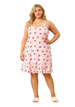 Chemise Printed Strap Nightwear Lingerie