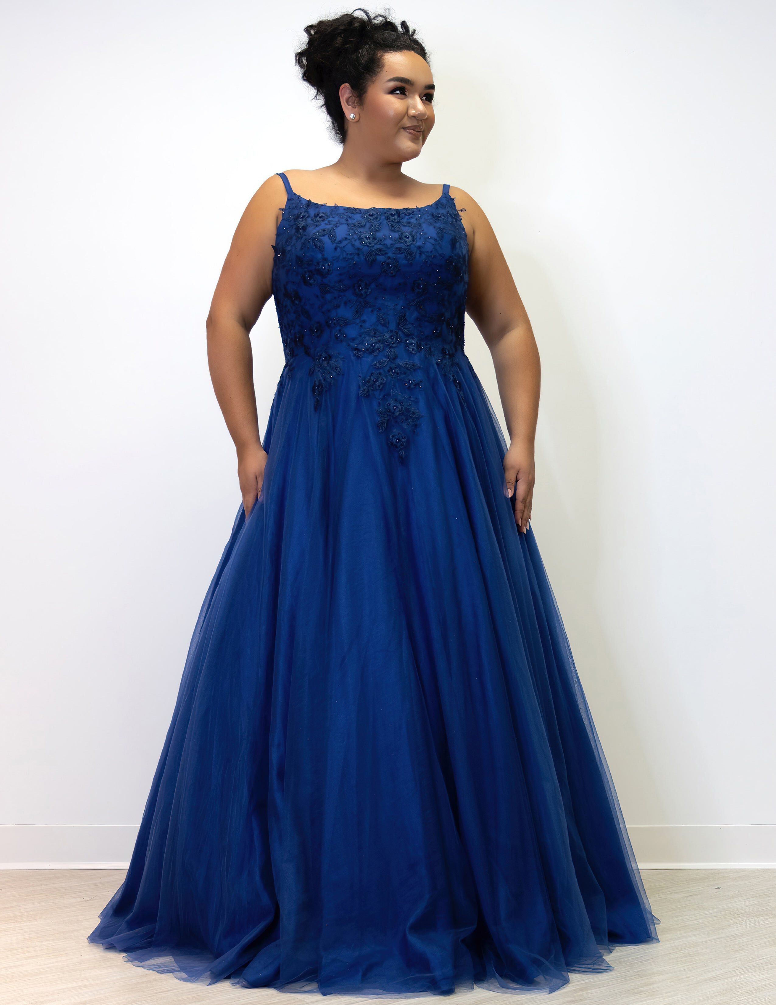 FOR THE LOVE OF LACE FORMAL GOWN, Navy / Navy, hi-res image number 0