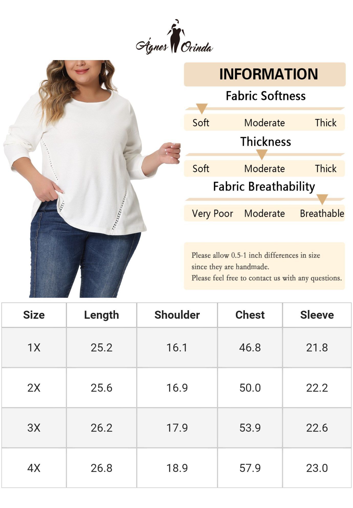 WAFFLE KNIT CAUSAL ROUND NECK TOP, White / White, alternate image number 4