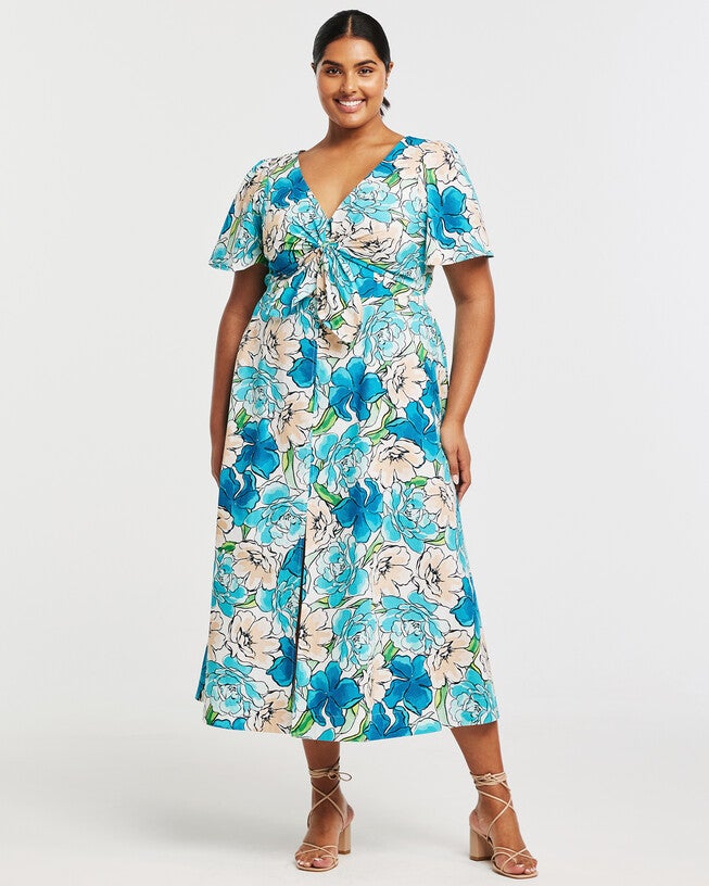 Nadja Midi Dress, Print / Light Blue, hi-res image number null