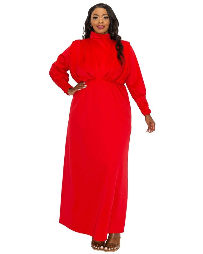 Laufey Pleated Bodice Maxi Dress, Red / Red, hi-res image number 0